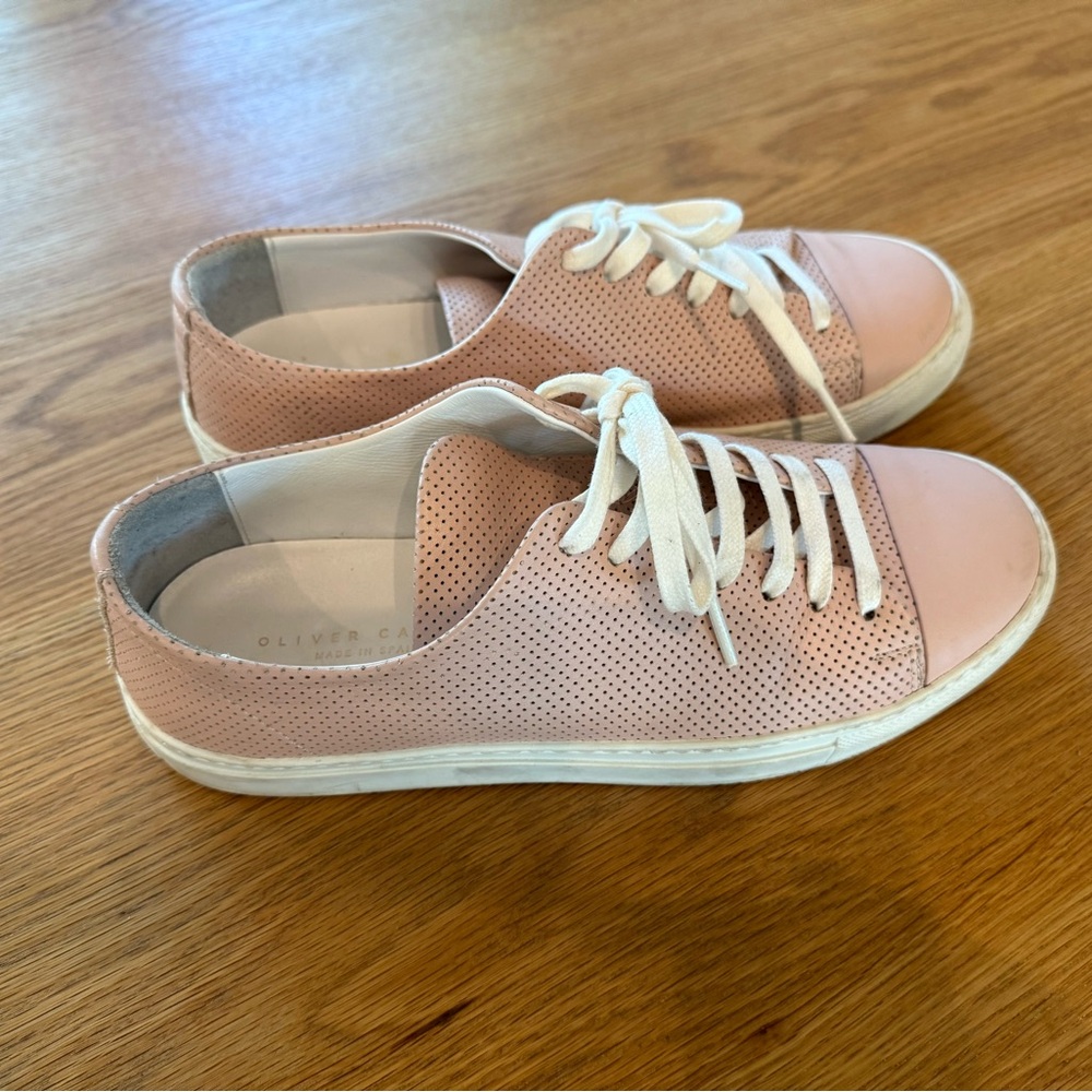 Oliver Cabell Blush Pink Perforated Leather Sneaker